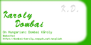 karoly dombai business card